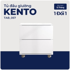 KENTO, Tủ đầu giường 2 ngăn có bánh xe, TAB_057, 40x36x41cm, Nội thất Nhà trên cao