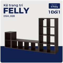 FELLY, Kệ tivi kết hợp kệ kệ để đồ đa năng, DSH_028, 258x38x144cm, Nội thất Nhà trên cao