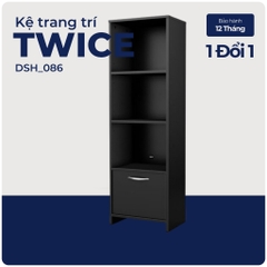 TWICE, Kệ kệ để đồ 4 tầng kèm hộc tủ kéo, DSH_086, 50x35x140cm, Nội thất Nhà trên cao