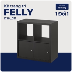 FELLY, Kệ sách 2x2 kèm 2 ô cửa, DSH_031, 75x38x75cm, Nội thất Nhà trên cao