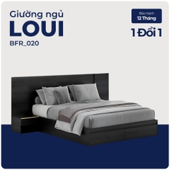 LOUI, Giường ngủ hiện đại 2 hộc kéo kèm 2 táp, BFR_020, 200xChiều rộngx30cm, Nội thất Nhà trên cao