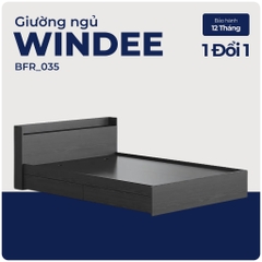 WINDEE, Giường ngủ 4 ngăn kéo kèm kệ đầu giường, BFR_035, 217x72cm, Nội thất Nhà trên cao