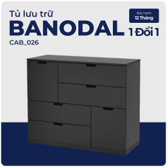 BANODAL, Tủ đựng đồ dùng 6 ngăn kéo, CAB_026, 120x47x98cm, Nội thất Nhà trên cao