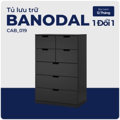 BANODAL, Tủ đựng đồ lưu trữ 5 tầng 7 ngăn, CAB_019, 80x47x121cm, Nội thất Nhà trên cao