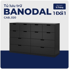 BANODAL, Tủ đựng đồ 12 ngăn kéo, CAB_020, 160x47x98cm, Nội thất Nhà trên cao