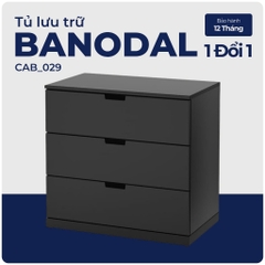 BANODAL, Tủ đựng đồ lưu trữ 3 tầng, CAB_029, 80x47x76cm, Nội thất Nhà trên cao