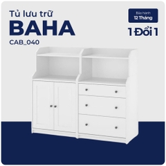 BAHA, Kệ tủ đựng đồ dùng tích hợp, CAB_040, 140x46x116cm, Nội thất Nhà trên cao