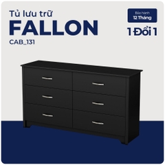 FALLON, Tủ lưu trữ đồ dùng tân cổ điển 3 tầng 6 ngăn, CAB_131, 150x49x80cm, Nội thất Nhà trên cao