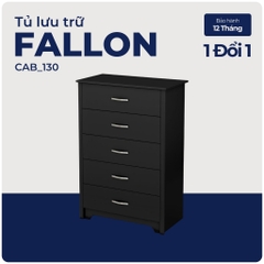 FALLON, Tủ lưu trữ đồ dùng tân cổ điển 5 ngăn, CAB_130, 80x49x124cm, Nội thất Nhà trên cao