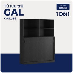 GAL, Tủ kệ để đồ đồ dùng cửa lùa kèm Kệ sách, CAB_136, 160x45x200cm, Nội thất Nhà trên cao
