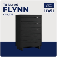 FLYNN, Tủ 5 tầng phong cách Bắc Âu, CAB_338, 84x46x124cm, Nội thất Nhà trên cao