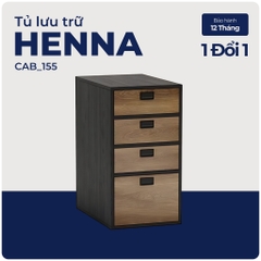 HENNA, Tủ hồ sơ 4 ngăn kéo, CAB_155, 40x60x75cm, Nội thất Nhà trên cao