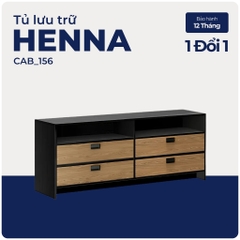 HENNA, Tủ lưu trữ đồ dùng 2 ngăn kéo, CAB_156, 180x45x75cm, Nội thất Nhà trên cao