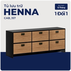 HENNA, Tủ lưu trữ đồ dùng 4 ngăn kéo, CAB_157, 180x45x75cm, Nội thất Nhà trên cao