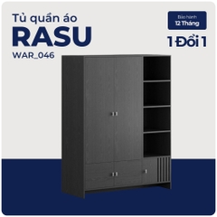 RASU, Tủ quần áo phong cách hiện đại, WAR_046, 135x59x180cm, tủ đựng quần áo Nhà trên cao