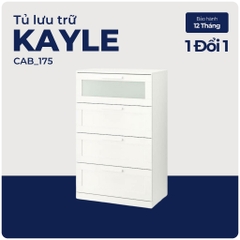 KAYLE, Tủ đựng đồ dùng tân cổ điển 4 ngăn, CAB_175, 78x46x124cm, Nội thất Nhà trên cao