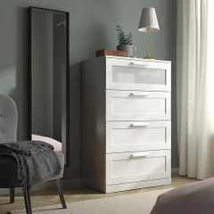 KAYLE, Tủ đựng đồ dùng tân cổ điển 4 ngăn, CAB_175, 78x46x124cm, Nội thất Nhà trên cao