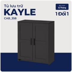 KAYLE, Kệ đựng đồ 3 tầng có cửa, CAB_358, 78x41x95cm, Nội thất Nhà trên cao