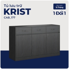KRIST, Tủ lưu trữ đồ dùng 3 gian, CAB_177, 132x40x82cm, Nội thất Nhà trên cao