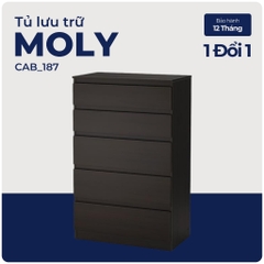 MOLY, Tủ đựng đồ dùng 5 ngăn kéo, CAB_187, 70x40x112cm, Nội thất Nhà trên cao