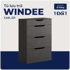 WINDEE, Tủ lưu trữ 4 cửa mở, CAB_321, 80x37x110cm, Nội thất Nhà trên cao