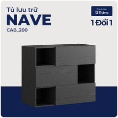 NAVE, Tủ lưu trữ đồ dùng 3 tầng, CAB_200, 100x45x84cm, Nội thất Nhà trên cao
