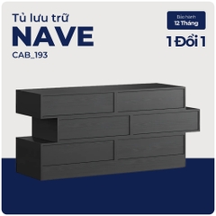 NAVE, Tủ lưu trữ, bàn làm việc, bàn học 3 ngăn kéo, CAB_193, 155x48x70cm, Nội thất Nhà trên cao