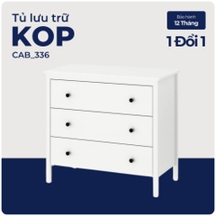 KOP, Tủ đựng đồ tân cổ điển 3 ngăn kéo, CAB_336, 90x46x83cm, Nội thất Nhà trên cao