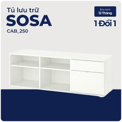 SOSA, kệ để đồ đồ dùng kết hợp Kệ tivi đa năng, CAB_250, 140x34x50cm, Nội thất Nhà trên cao