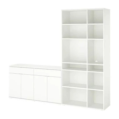SOSA, COMBO kệ để đồ kèm tủ 2 gian, CAB_240, 235x37x200cm, Nội thất Nhà trên cao