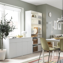 SOSA, COMBO kệ để đồ kèm tủ 2 gian, CAB_240, 235x37x200cm, Nội thất Nhà trên cao
