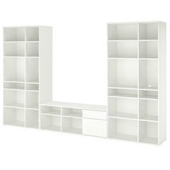 SOSA, COMBO Kệ tivi kết hợp bộ đôi kệ để đồ 6 tầng, CAB_239, 330x37x200cm, Nội thất Nhà trên cao