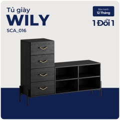 WILY, Kệ giày, kệ để đồ, SCA_016, 128x36x92cm, Nội thất Nhà trên cao