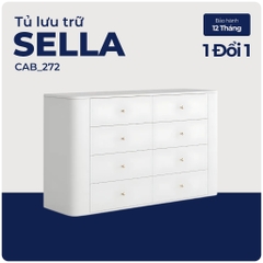 SELLA, Tủ lưu trữ đồ dùng 8 ngăn kéo, CAB_272, 140x46x84cm, Nội thất Nhà trên cao
