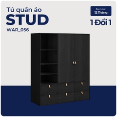 STUD, Tủ quần áo, WAR_056, 149x59x180cm, tủ đựng quần áo Nhà trên cao