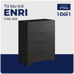 ENRI, Tủ lưu trữ đồ dùng 4 ngăn kéo, CAB_343, 78x40x98cm, Nội thất Nhà trên cao