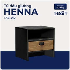 HENNA, Táp đầu giường 1 ngăn kéo, TAB_010, 45x40x45cm, Nội thất Nhà trên cao