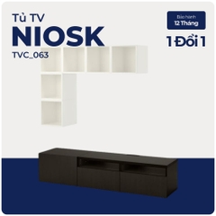 NIOSK, Kệ tivi kết hợp kệ treo tường, TVC_063, 180x40x170cm, Nội thất Nhà trên cao