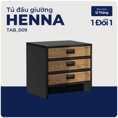 HENNA, Táp đầu giường 3 ngăn kéo, TAB_009, 45x40x45cm, Nội thất Nhà trên cao