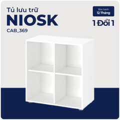 NIOSK, Tủ lưu trữ - Kệ sách 4 ô, CAB_369, 70x35x72cm, Nội thất Nhà trên cao