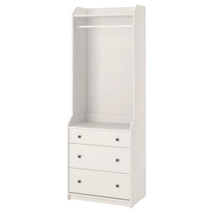 BAHA, Tủ quần áo mở kèm 3 ngăn tủ kéo, WAR_006, 70x46x199cm, Nội thất Nhà trên cao