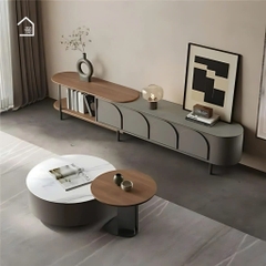 FRANKIE, Kệ tivi kết hợp trang trí phong cách hiện đại, MDF phủ sơn 2K, TTV_062, 220x40x50cm, Nội thất Nhà Trên Cao