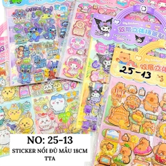 LTKCLTU25-13 STICKER NỔI ĐỦ MẪU 18CM TTA