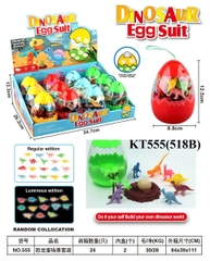 KT555(518B) HỘP TRỨNG KHỦNG LONG 12C ĐỦ MÀU (LỐC 12C TÍNH CÁI) DINOSAUR EGG SUIT 34.7X26.2X12.3