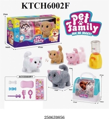 KTCH6002F HỘP VALI LỒNG THÚ MÈO PIN+ MÁY LỌC NƯỚC+ XÀ BÔNG CỤC+ GƯƠNG+ LƯỢC+ KẸO+ XƯƠNG+ NHÃN DÁN PET FAMILY (4 MÀU) 41X14X21 (LỒNG THÚ)