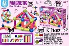 KTK03 HỘP LOGO RÁP XẾP HÌNH NAM CHÂM KUROMI 42 MIẾNG MAGNETIC 24.7X5.8X20