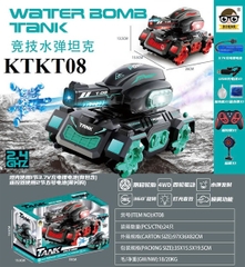 KTKT08 HỘP XE TĂNG LỘN ĐỊA HÌNH ĐK PHUN KHÓI, BẮN BI NƯỚC, ĐÈN, CÓ SẠC TANK (2 MÀU) 35X15.5X19.5