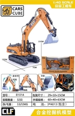 KT8101A HỘP XE CT CÀO BÁNH XÍCH SẮT PIN NÚT ĐÈN TL 140 DIECAST MODEL EXCAVATOR 29X10X15