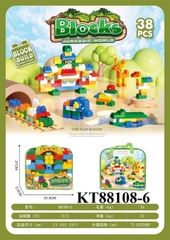 KT88108-6  TÚI RÁP GIỎ XÁCH NHÀ, XE LỬA 38 MIẾNG BLOCKS 23.5X5.5X21