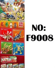 F9008 HỘP LOGO RÁP ROBO XE, RỒNG CÁNH NINJA 8C 215 MIẾNG (LỐC 8C TÍNH LỐC)